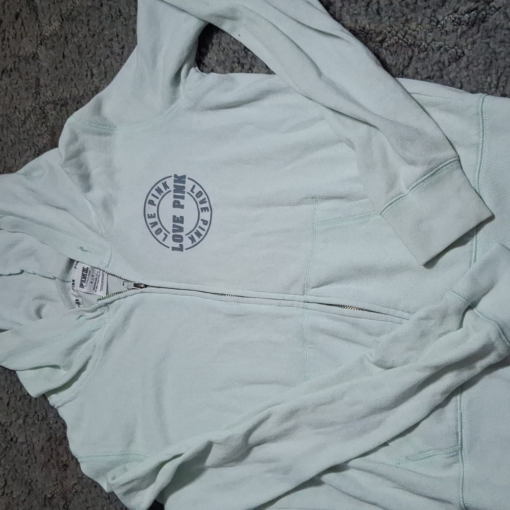 Victoria's Secret Pink Mint Zip-Up Hoodie